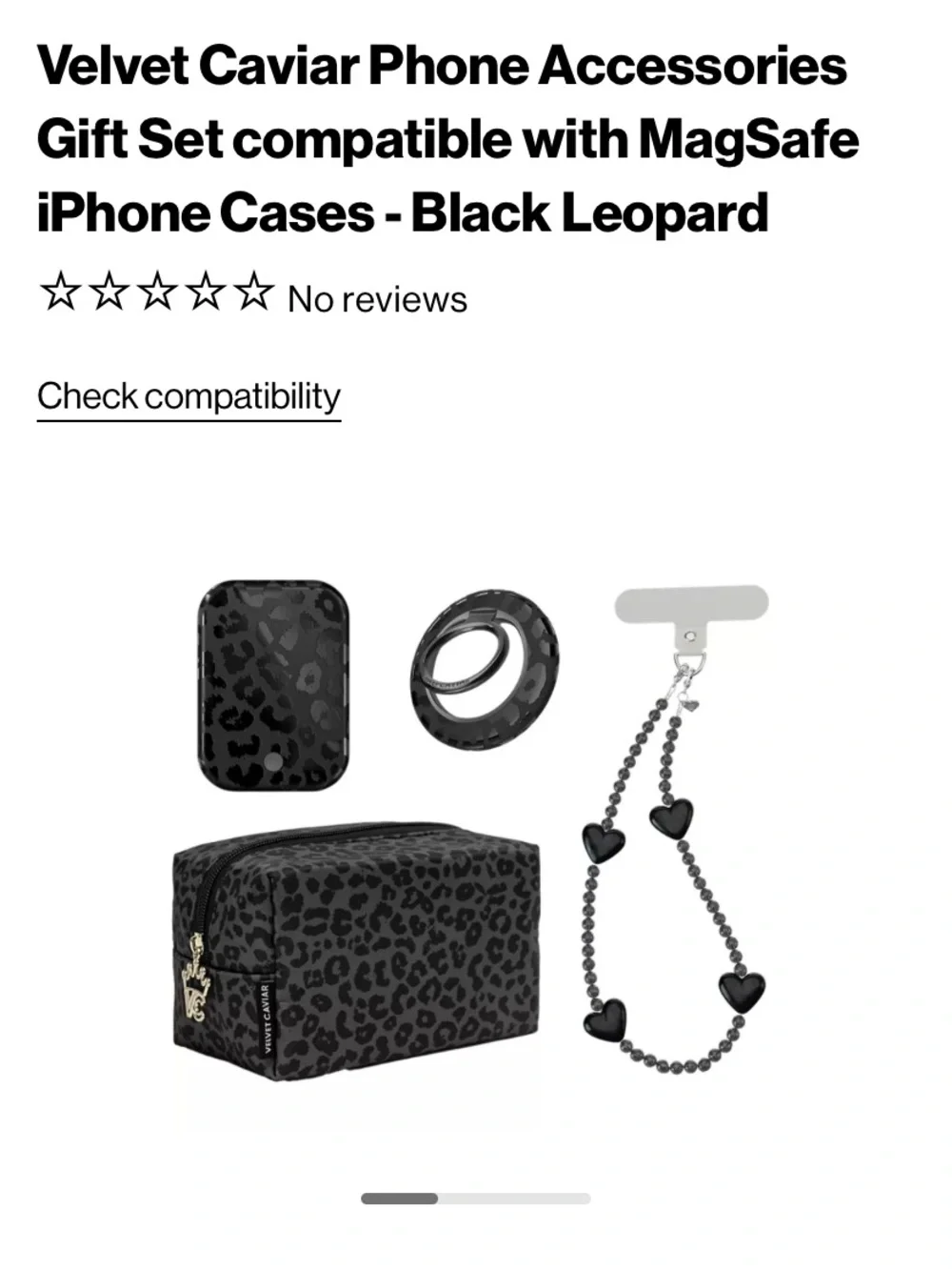 Velvet Caviar Black Leopard Phone Accessories Travel Set MagSafe